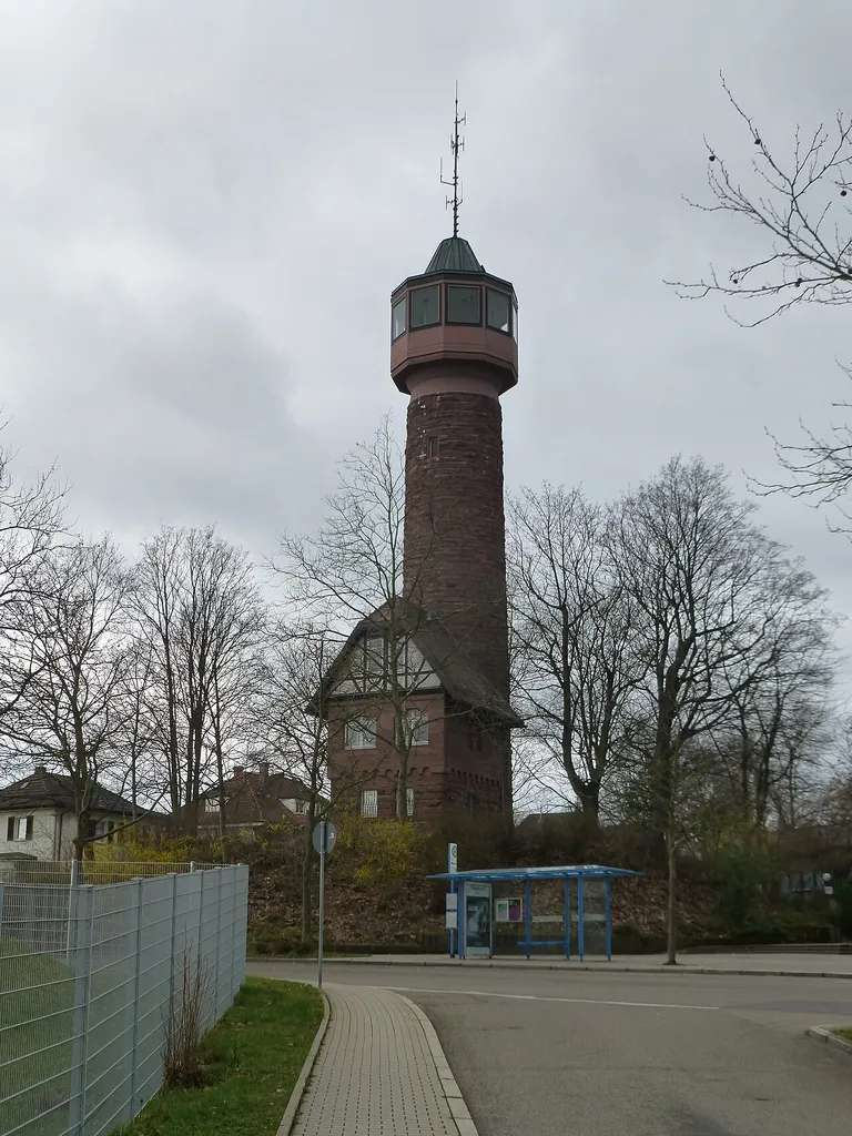 Wasserturm auf dem Rodrücken in Pforzheim; Ansicht aus Nordosten
