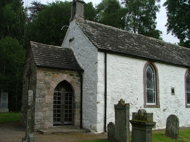 Glen Prosen Village Kirk. The Ministers path, a very popular walk starts here. It takes it name from the fact that the Manse in Prosen served both Clova and Prosen churches, and this is the route the minister would regularly take in his pony and trap.