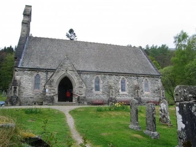 Balquhidder Church This church built in 1885 replaced the original church of 1631. The photograph was taken from site of the original church