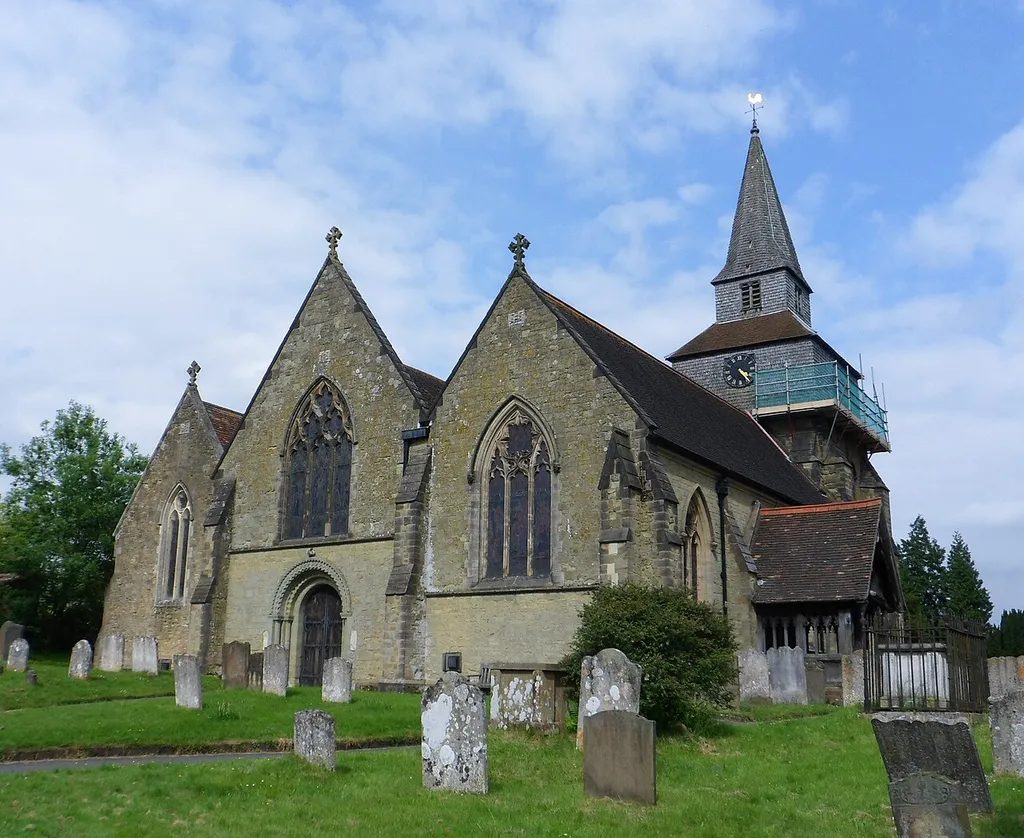 St Nicholas' Church, Church Lane, Godstone, Tandridge District, Surrey, England. Listed at Grade I by English Heritage (NHLE Code 1188347)