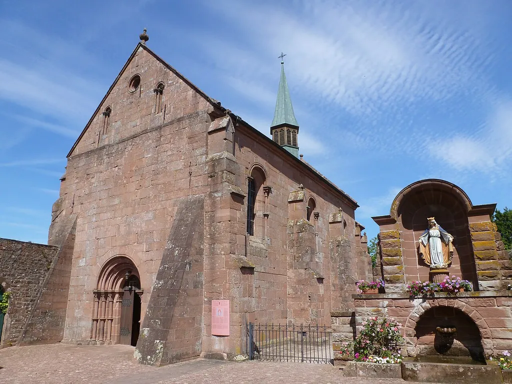 Chapelle Sainte Marie de l’Assomption, bâtie au XIIIème siècle, à Obersteigen (commune de Wangenbourg-Engenthal, Bas-Rhin, Alsace).