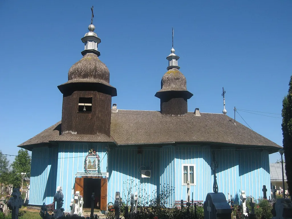 Wooden church in Boroaia, Suceava County, Romania