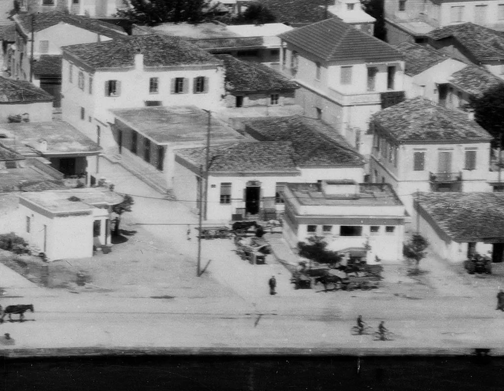 Detail of an aerial view of Preveza, Epirus, showing the area where the church of St. Demetrios was. 22nd May 1963.
