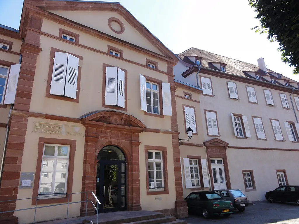 Alsace, Bas-Rhin, Wissembourg, Commanderie (1752), puis tribunal, lycée, centre des impôts, 2 rue de l'Ordre Teutonique. This building is indexed in the base Mérimée, a database of architectural heritage maintained by the French Ministry of Culture, under the reference IA67008051 . brezhoneg ∙ català ∙ Deutsch ∙ English ∙ español ∙ Esperanto ∙ euskara ∙ français ∙ italiano ∙ magyar ∙ Nederlands ∙ português do Brasil ∙ português ∙ română ∙ sicilianu ∙ slovenščina ∙ suomi ∙ svenska ∙ Ελληνικά ∙ беларуская (тарашкевіца) ∙ македонски ∙ русский ∙ українська ∙ বাংলা ∙ 中文 ∙ +/−