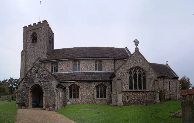 St Mary's parish church, East Rudham, Norfolk, seen from south-southeast
