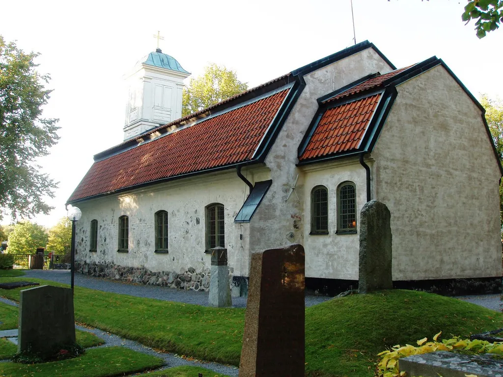 Lidingö old church. The side of the building facing south.