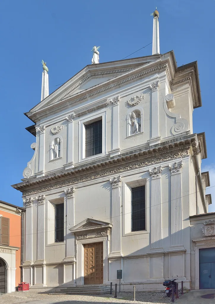 Main facade of the Santa Giulia church in Brescia