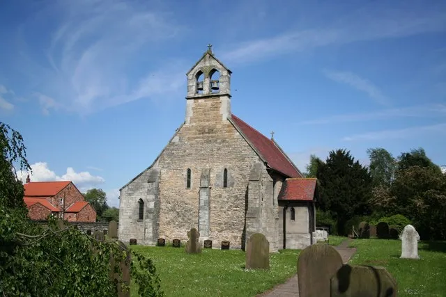 St Helena's parish church, Austerfield, South Yorkshire, seen from the west