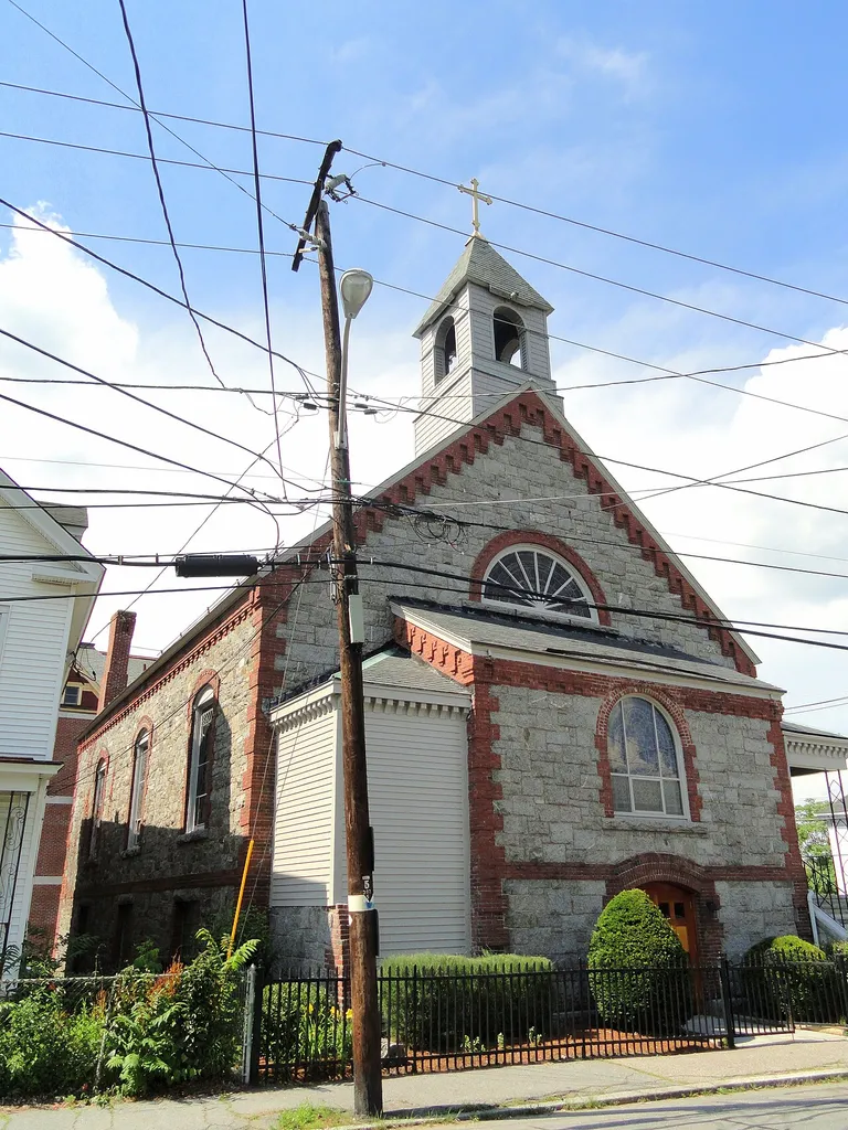 St. George Antiochian Orthodox Church, located at 44 Bowers Street, Lowell, Massachusetts. Listed on the National Register of Historic Places in Lowell, Massachusetts. This is an image of a place or building that is listed on the National Register of Historic Places in the United States of America. Its reference number is 8000507 (Wikidata).
