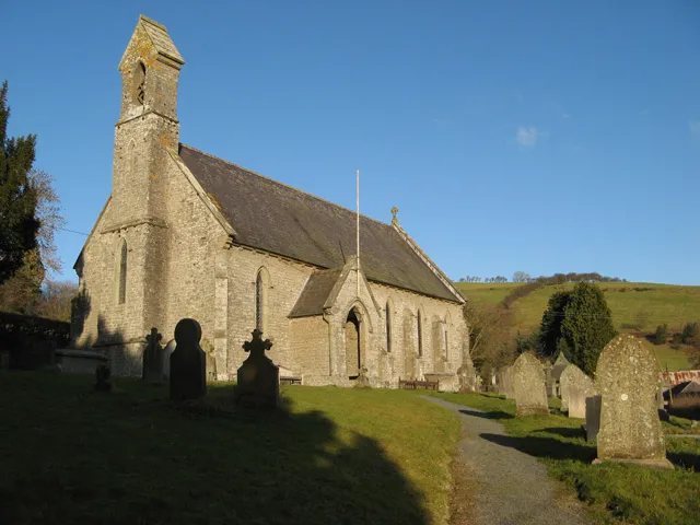 St John the Evangelist's parish church, Newcastle on Clun, Shropshire, seen from the southwest