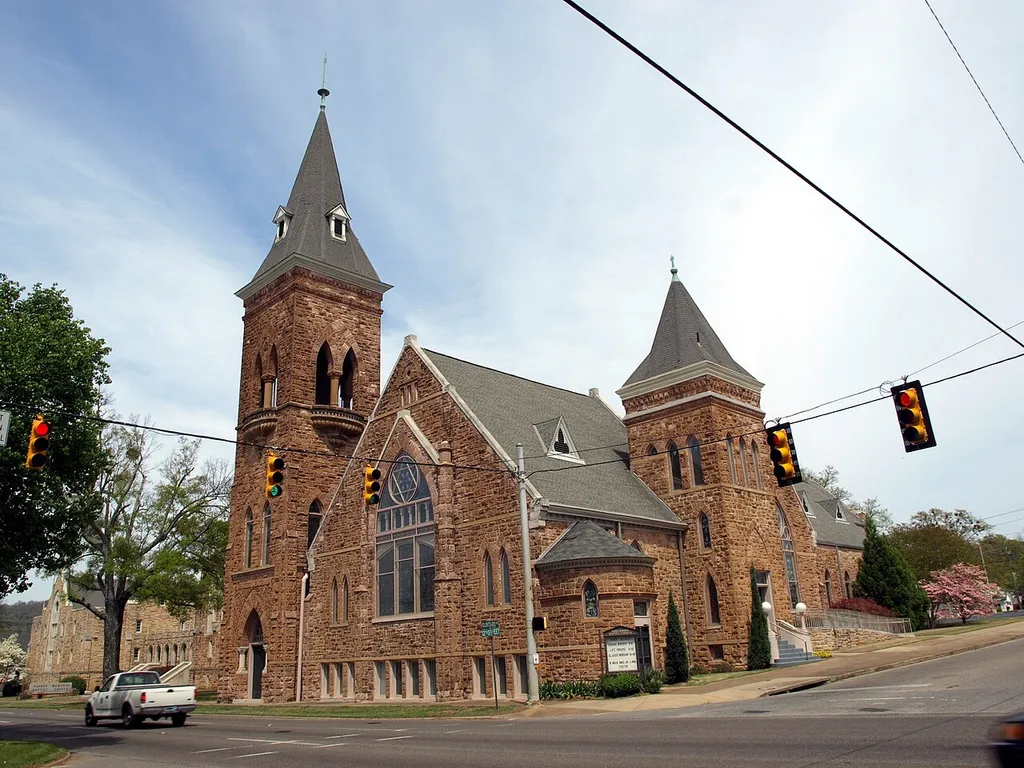Parker Memorial Baptist Church in Anniston, Alabama, listed on the National Register of Historic Places