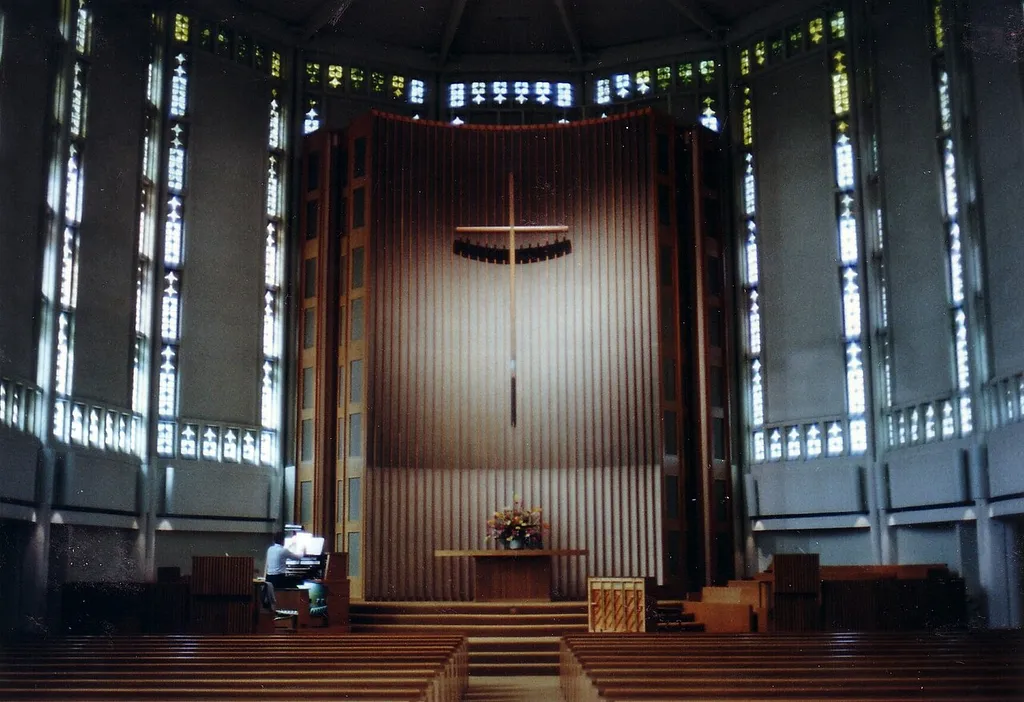 Interior of Plymouth Congregational Church in Seattle, Washington, USA prior to renovation completed in 2015.