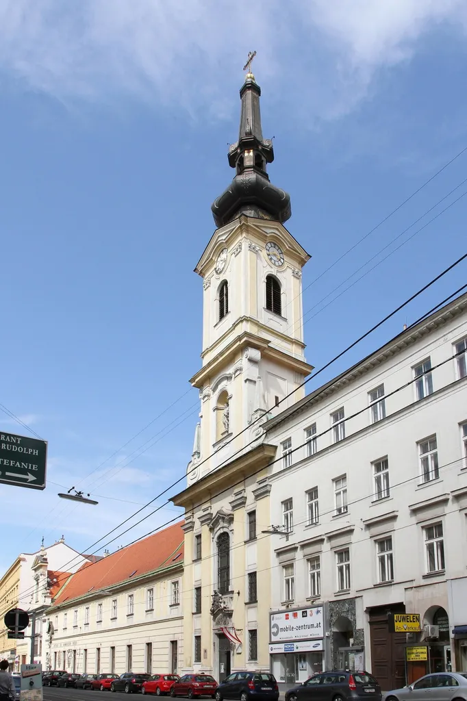 Die Klosterkirche der Barmherzigen Brüder im 2. Wiener Gemeindebezirk Leopoldstadt.