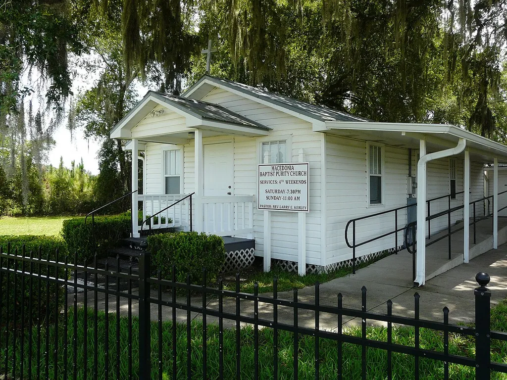 Macedonia Baptist Purity Church on Moses Dairy Road west of Branford, Florida.