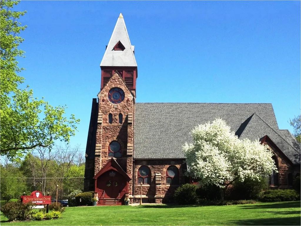 The building of St. John's Episcopal Church, in Clifton Springs, New York