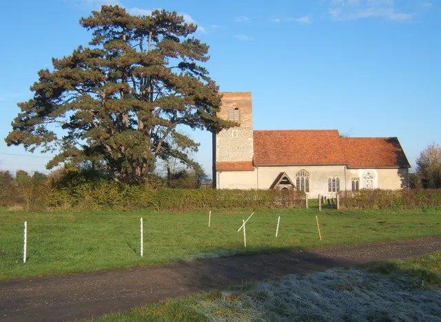 Church of St Mary in Badley, Suffolk, England. A Grade I listed medieval church.
