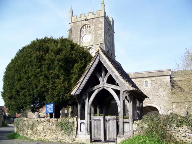 The Church of St Michael and All Angels, Buckland Dinham Grade I listed parish church. The main body of the church was built circa 1200. The tower was added in 1480.