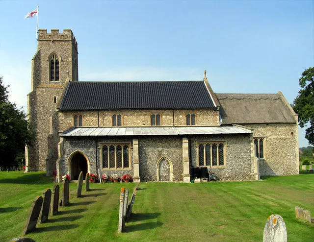 St Bartholomew's parish church, Sloley, Norfolk, seen from the south
