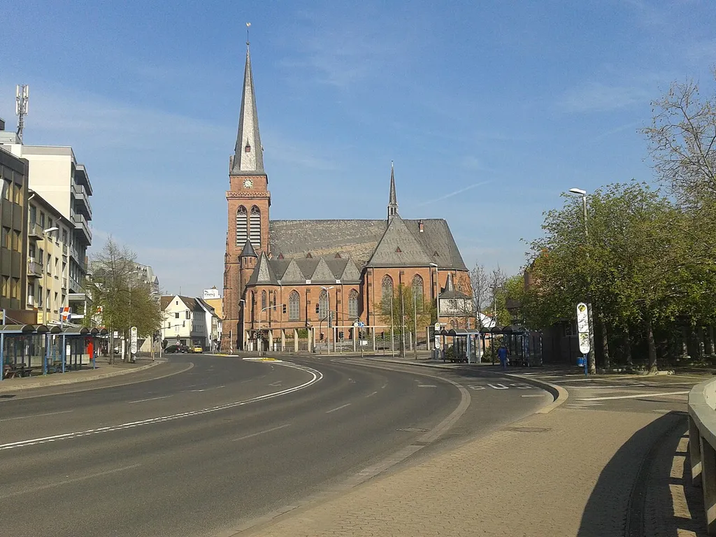 Heilig-Kreuz-Kirche (Church of the Holy Cross) at the city centre of Bad Kreuznach