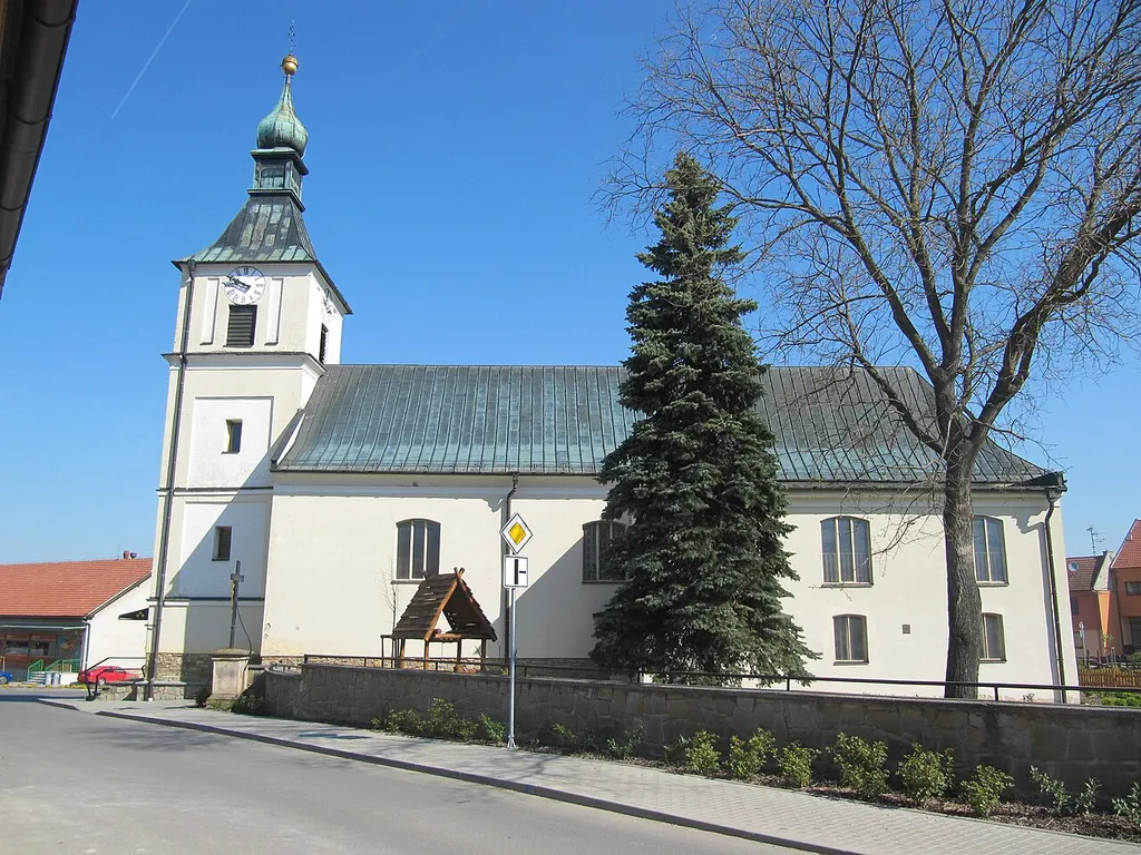 Boršice u Blatnice in Uherské Hradiště District, Czech Republic. Church of St. Catherine from 1788.