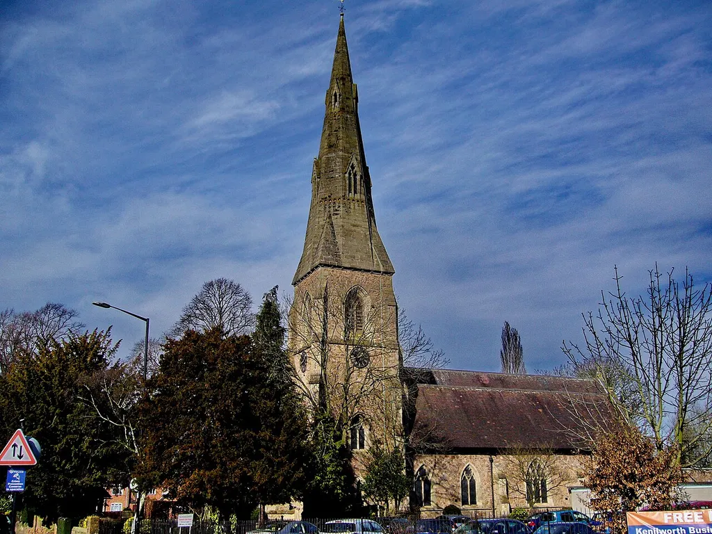 Parish church of St John the Evangelist, Warwick Road, Kenilworth, Warwickshire, seen from the south