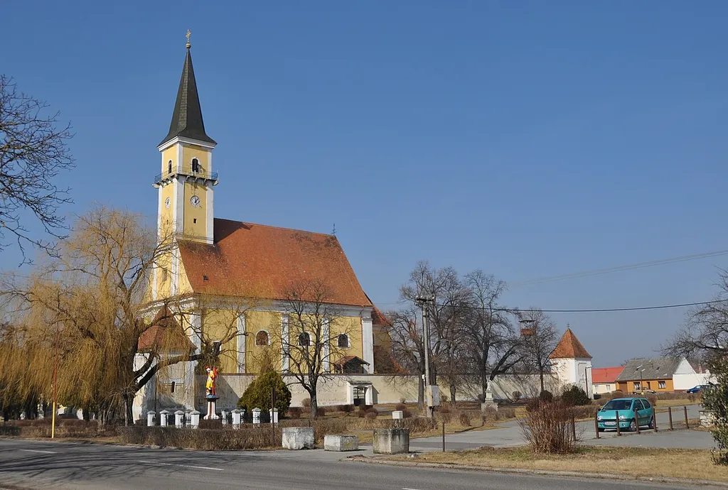 Gajary (Malacky district, Slovakia), church of the Annunciation, built at 1680. March 2012.