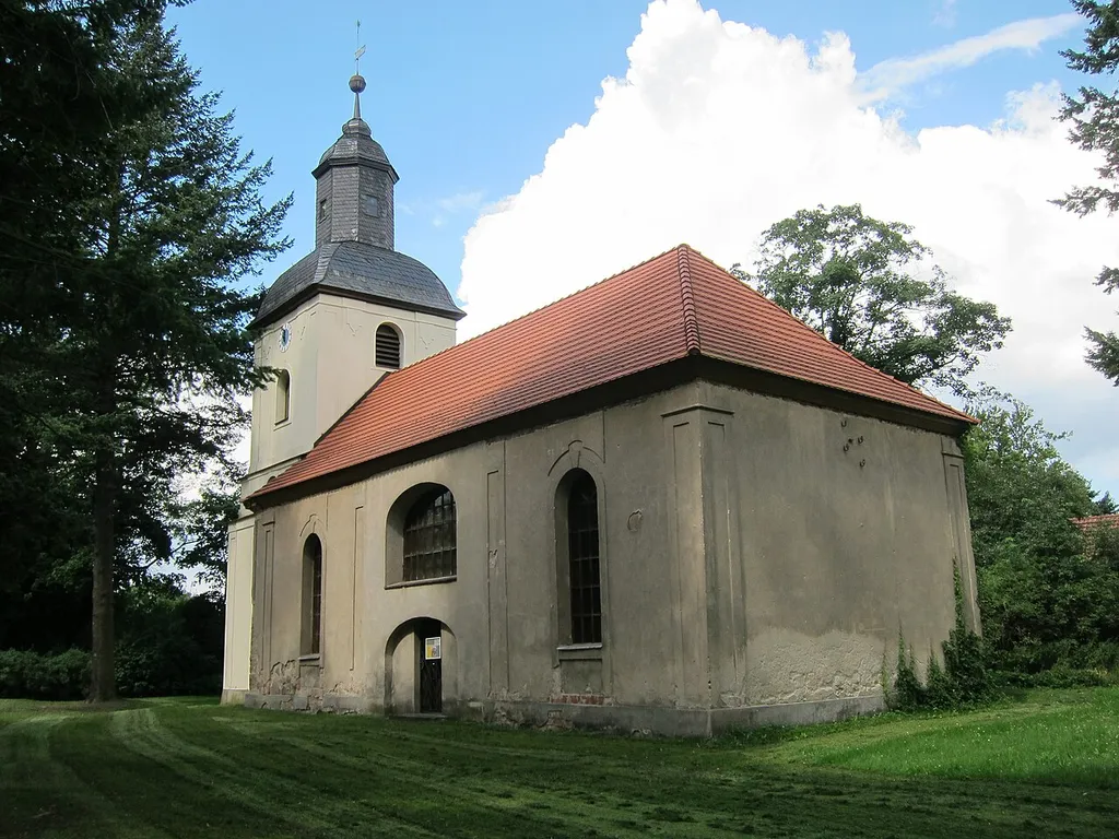 Barockkirche an der Wansdorfer Dorfstraße erbaut 1793 in der Liste der Baudenkmale in Schönwalde-Glien unter Nr. 22 registriert.