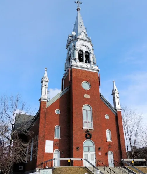 Front side of Sainte-Rose-de-Lima Church in Gatineau, Québec.