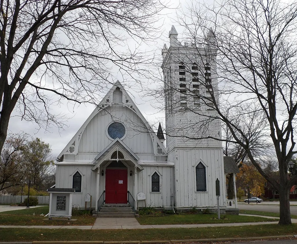 The Trinity Episcopal Church, now the Thumb Area Center for the Arts, located at 106 Joy St, Caro, MI.