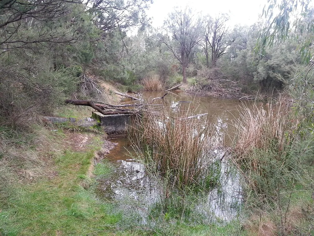 The remains of aqueduct and pipeline, Churchill National Park, Victoria Australia