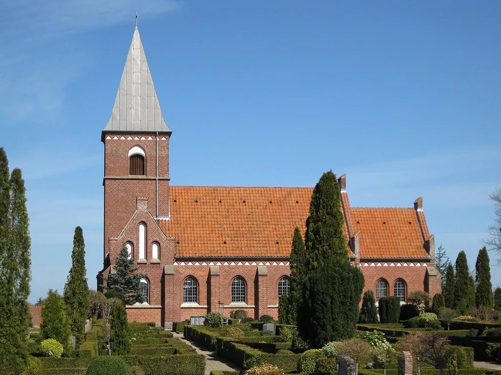 The church "Hjallerup Kirke" nearby the small town "Hjallerup". The church is located in North Jutland, Denmark.