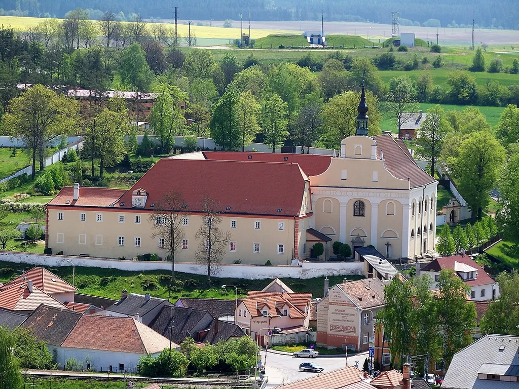 Dačice, South Bohemian Region, the Czech Republic. A view from city tower.