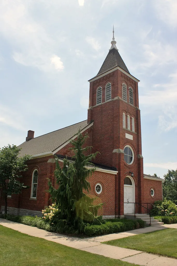 St. John's Lutheran Church, 6135 Rings Rd, Dublin Ohio. Built 1900, listed on the National Register of Historic Places in 1979, item #79002877 NRIS.