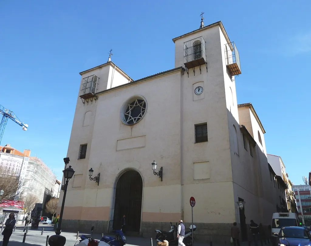 Façade of Saint Ildephonsus Church in Madrid (Spain).