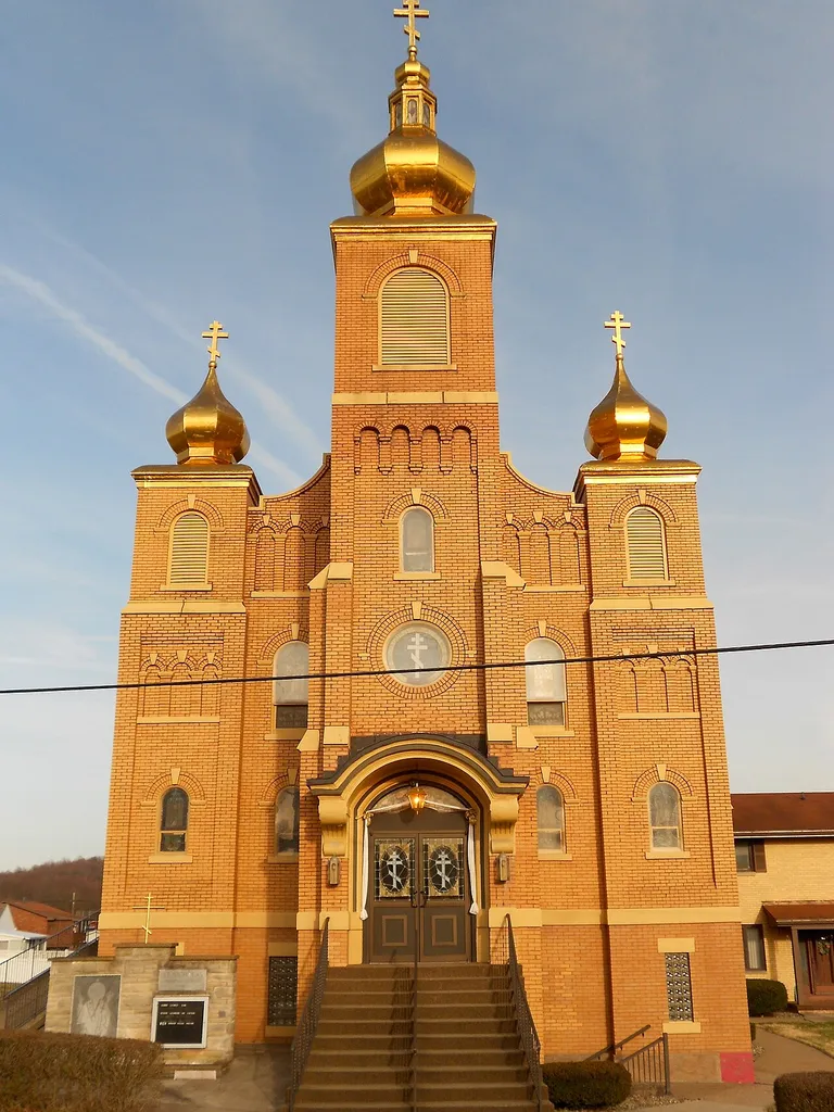 St. Nicholas Byzantine Catholic Church on the NRHP since November 7, 1997 at 504 South Liberty Street, Perryopolis, Pennsylvania. A Byzantine Catholic Church is part of the Roman Catholic Church, serving Ukrainians, Ruthenes, and Polish peoples, originally with Eastern Orthodox rites and marrying priests. It may have changed in the US