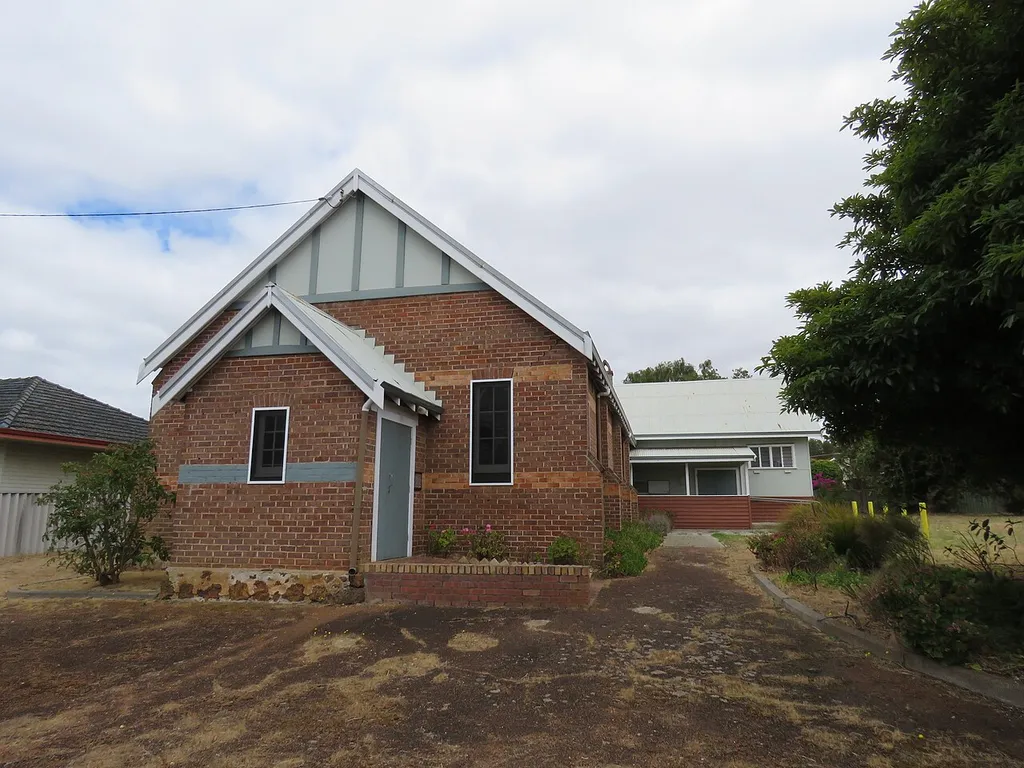 The heritage listed Manjimup Uniting Church &amp; Hall, Western Australia.