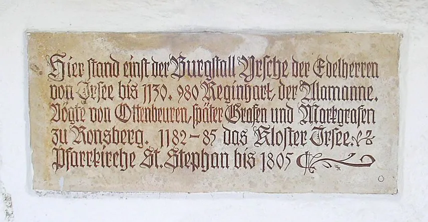 Irsee (Landkreis Ostallgäu, Bavaria, Germany). Memorial Plaque at the cemetery