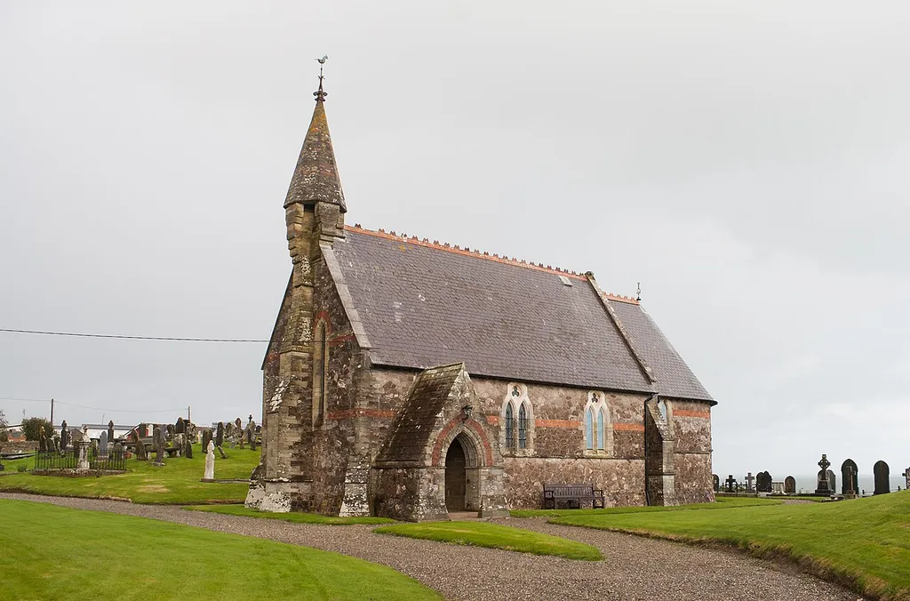 Anglican Church of St. John the Evangelist, in the townland Mittletown, parish of Ardamine, south of Courtown. The church was built by the Ecclesiastical Commission under the direction of the architect George Edmund Street in the Gothic Revival style 1860 to 1862.