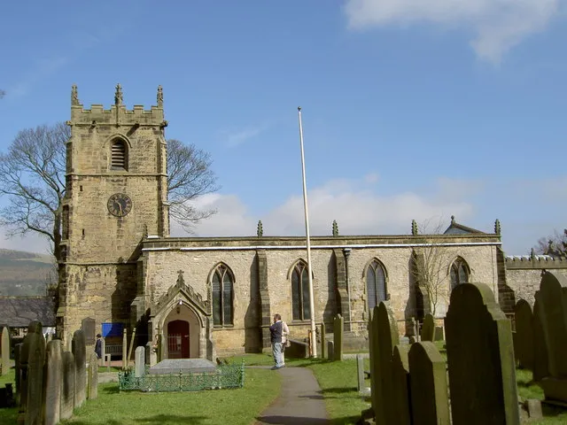 St Edmund's parish church, Castleton, Derbyshire, seen from the south