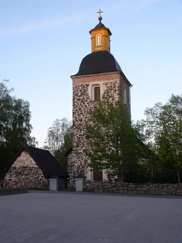 Tammela church in Tammela, Finland, western part and tower (built in the 1780s).