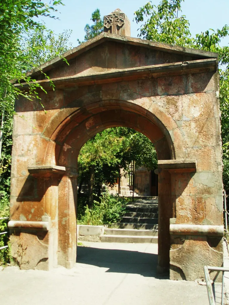 Gate leading to Zoravar Church in Yerevan.