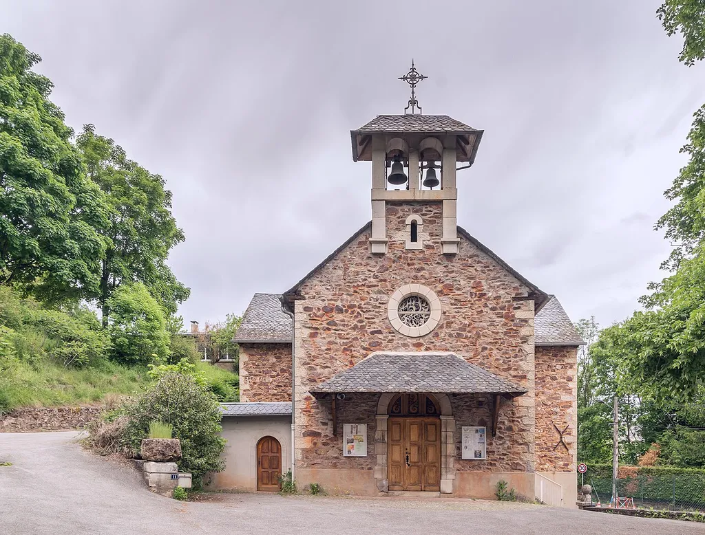 Church in La Mouline, commune of Olemps, Aveyron, France