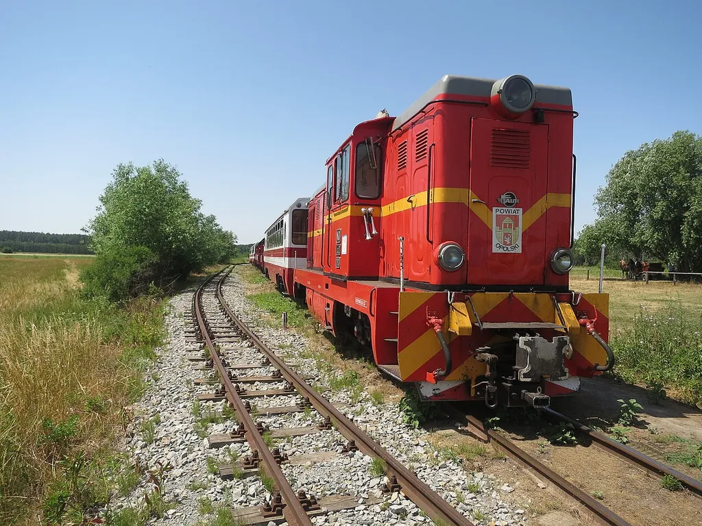 The historic narrow-gauge railway. In the foreground, locomotive type Lxd2 produced in Romania, 1968.