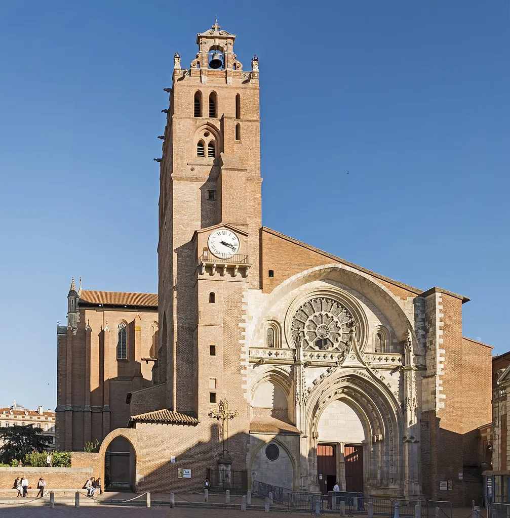 West facade of Saint-Étienne's Cathedral in Toulouse.