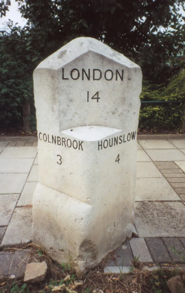 Milestone, Bath Road; Harmondsworth, near Sipson Lane N side of Heathrow Airport