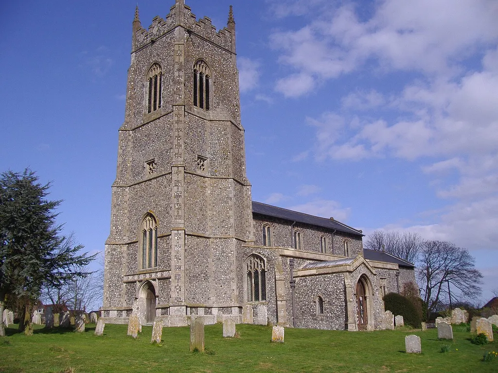 Parish church of St Mary the Virgin, Northrepps, Norfolk, seen from the southwest