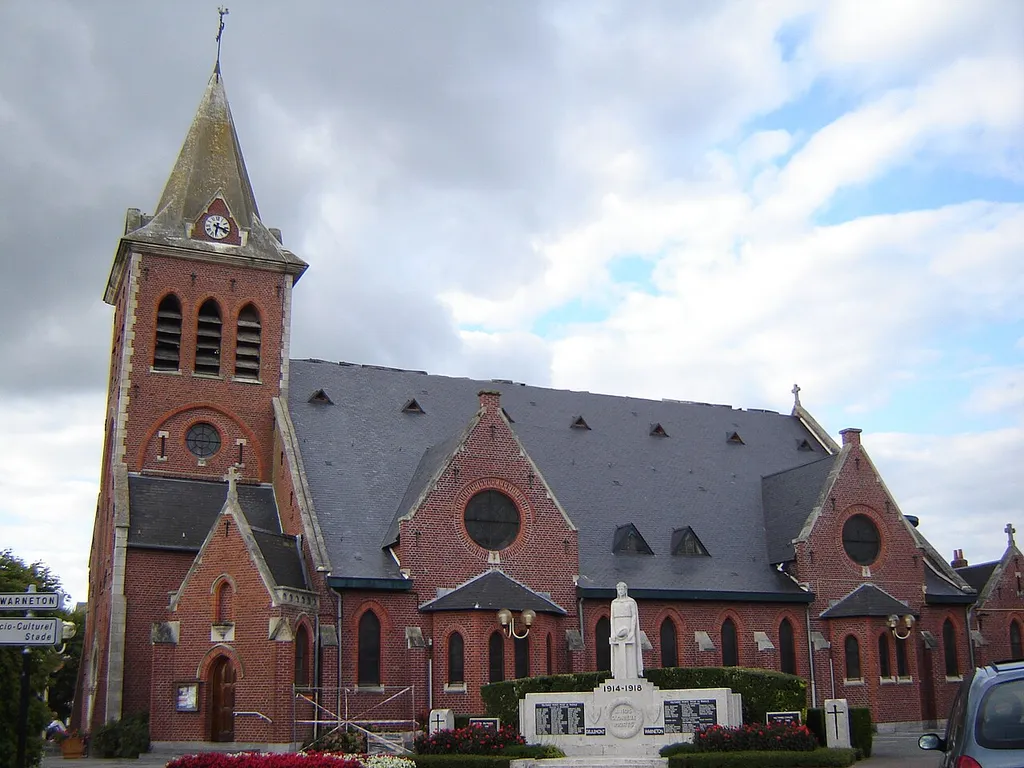 Church of Saint Symphorian in Deûlémont. Deûlémont, Nord, Nord-Pas-de-Calais, France