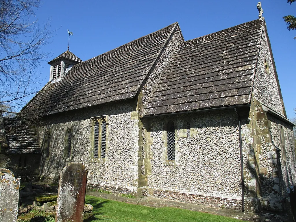 St Bartholomew's Church, Albourne, West Sussex, seen from the south-east.