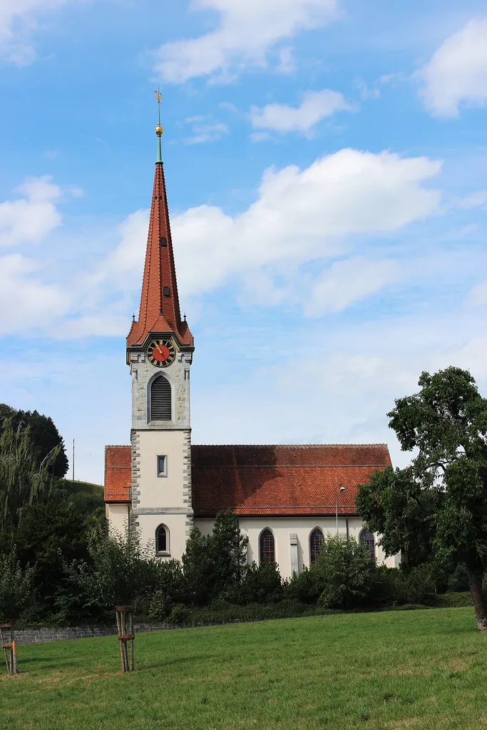 Reformierte Kirche von Bütschwil, Schweiz aus Richtung Osten
