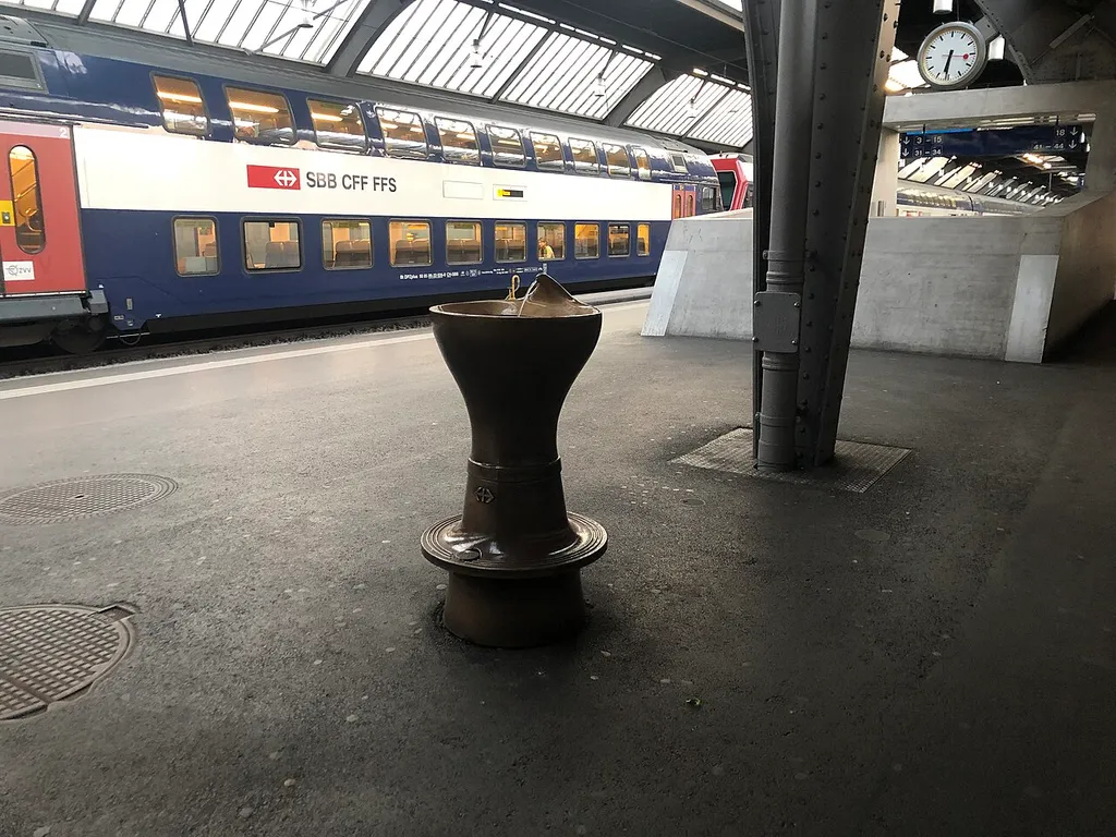 Water Fountain Zurich Main Train Station